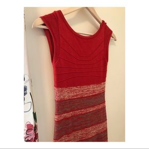 Orange Bandage Dress with Deep V Back